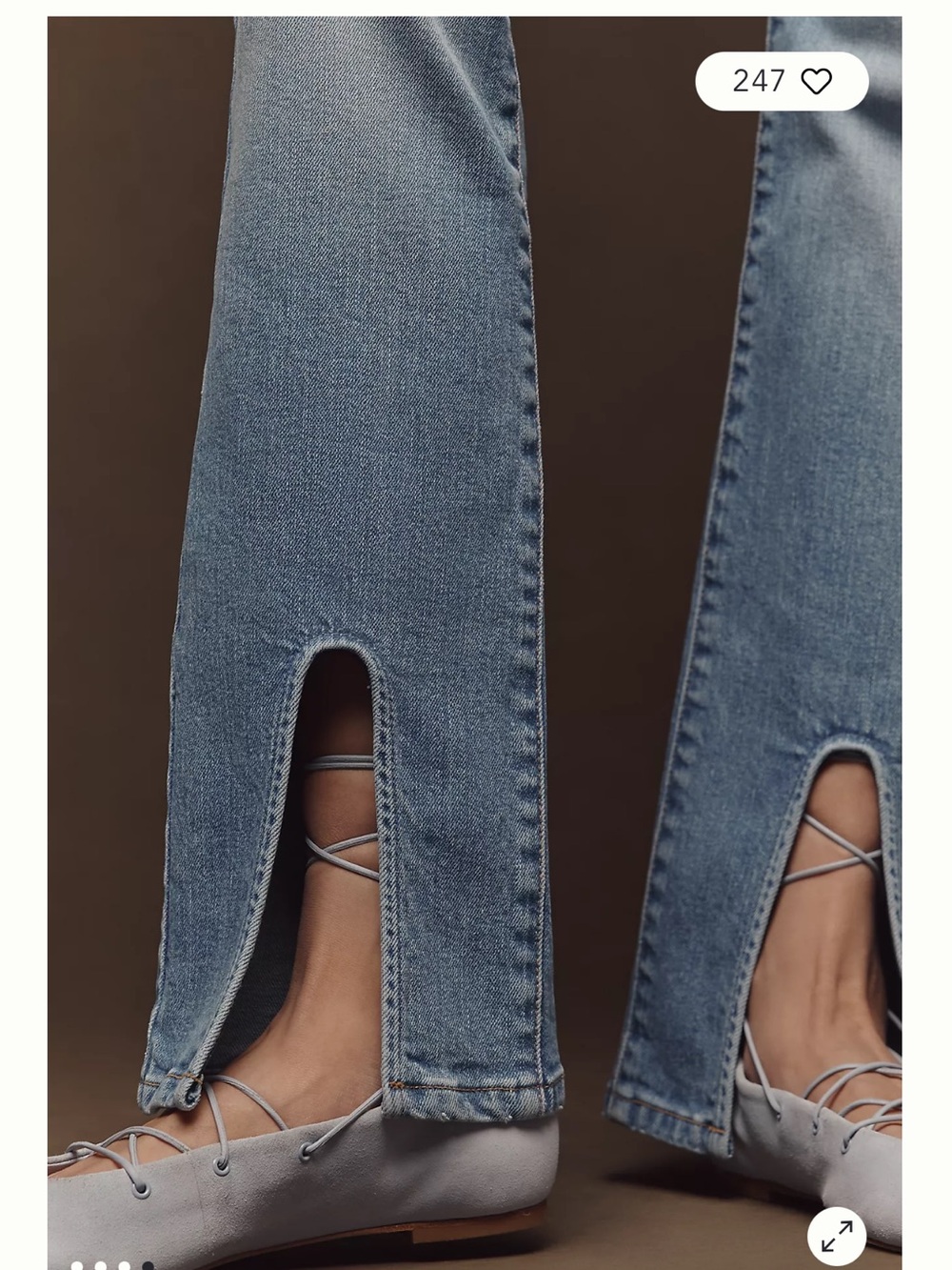 Pilcro Light Blue High-Rise Skinny Jeans with Front Slit - Picture 3 of 3